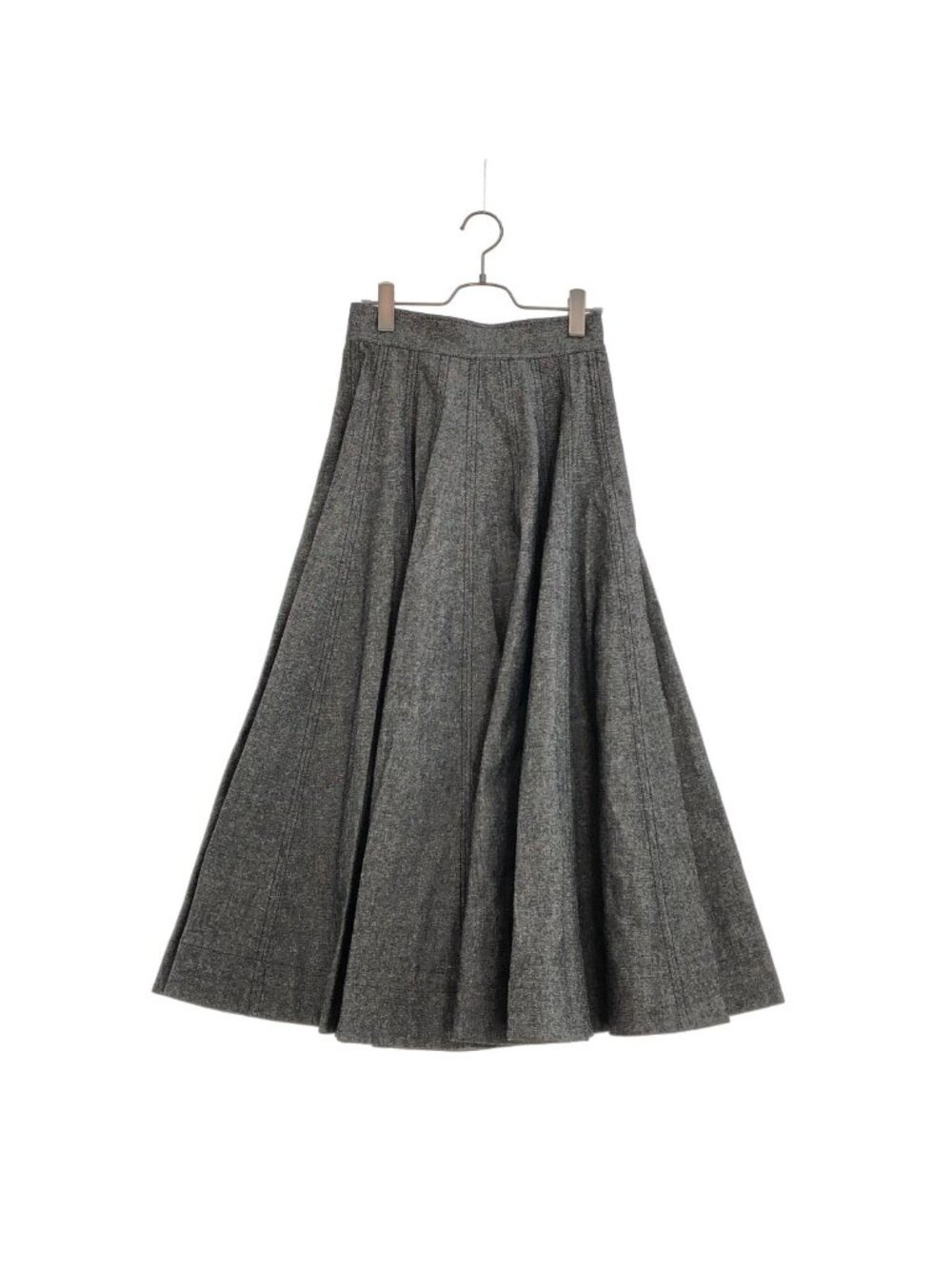 Dior Cotton Blend Twill Midi Skirt Gray 36